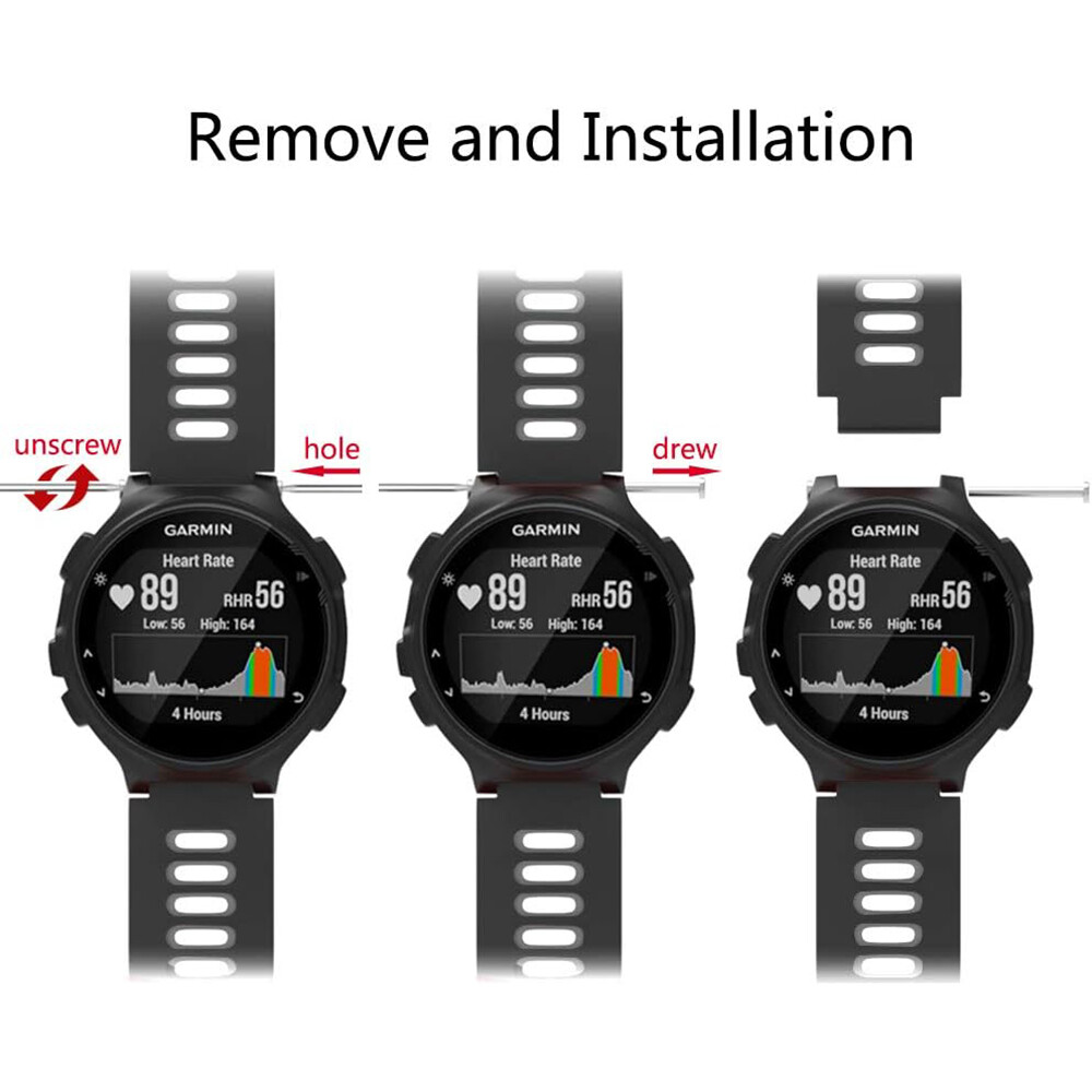 Compatible for Garmin Forerunner 735XT Straps, Soft Silicone Replacement Watch Bands for Garmin Forerunner 230/235/ 620/630/ 735XT Smart Watch