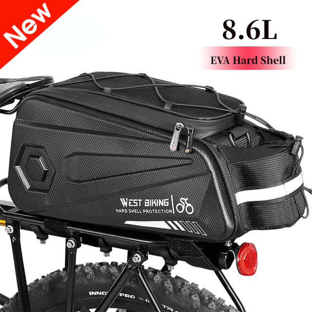 WEST BIKING Multifunctional Bicycle Rear Seat Bag Waterproof Cycling Bike Rack Trunk Cargo Bag Pannier Large Capacity Handbag Shoulder Bag
