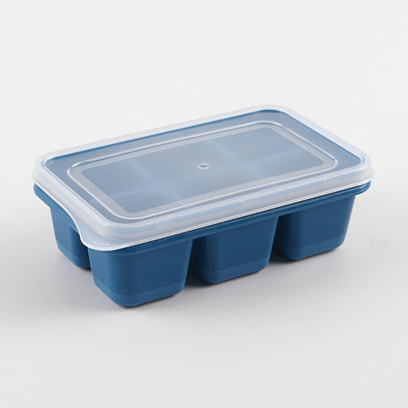Xuyongming Silicone Ice Cube Mould with DIY Lid 6 Grid Soft Bottom Cube Mold Square Tool