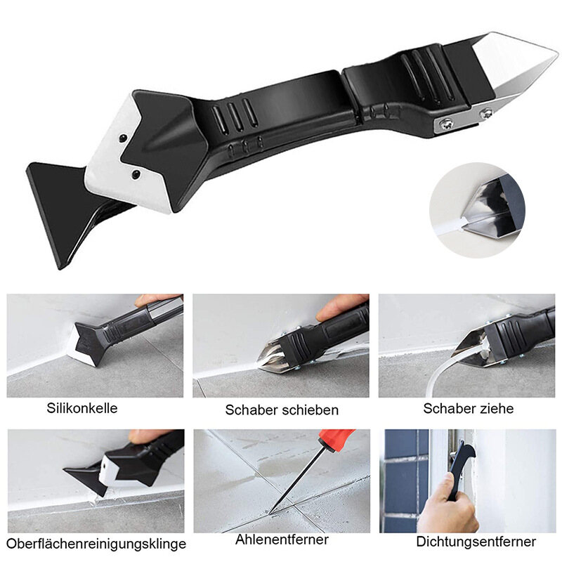 KIPRUN Glass Glue Angle Scraper Scraper Tool & Caulking Tool Cement Scraper Tool Shovel Angle Glue Shovel Floor Cleaning Sealant Kitche