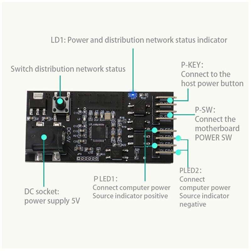 Computer Remote Switch Wifi Smart PC Start Starting Up Card Startup Card Work with Sinilink Smart Home for Arduino