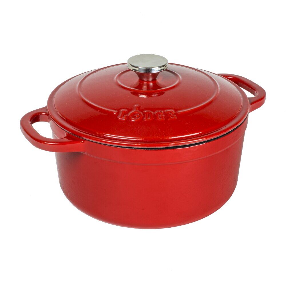Lodge Cast Iron 5.5 Quart Enameled Dutch Oven, Indigo