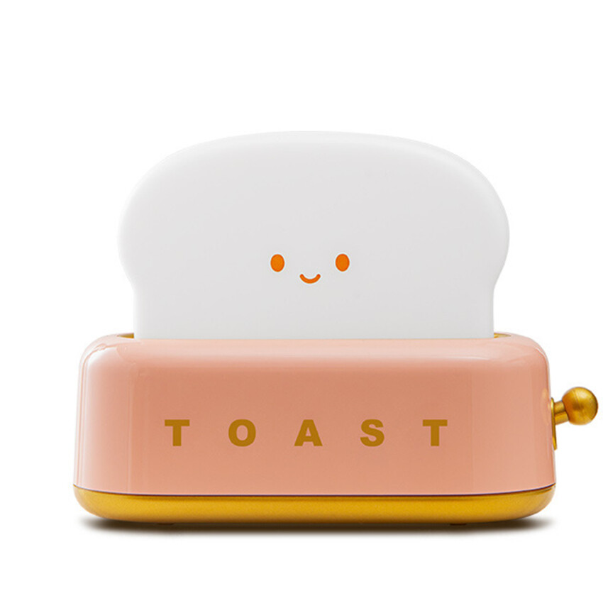 Cute Night Light Toast Lamp LED Toaster Night Lamp Rechargeable Desk Lamp With Timer Portable Bedroom Bedside Sleep LampsKawaii Toaster Lamp USB Rechargeable Toast Bread Kids Nursery Night Lights With Timer, Portable Desk Lamp Aesthetic Table Lights