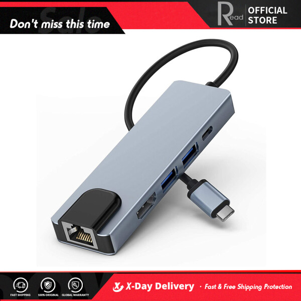 Bộ Chuyển Đổi Đa Cổng USB C Với Bộ Sạc PD USB3.0 Bộ Chuyển Đổi Mạng Ethernet RJ45 4 Khhdmi, Dành Cho Máy Tính Xách Tay MacBook Pro & Type C Windows