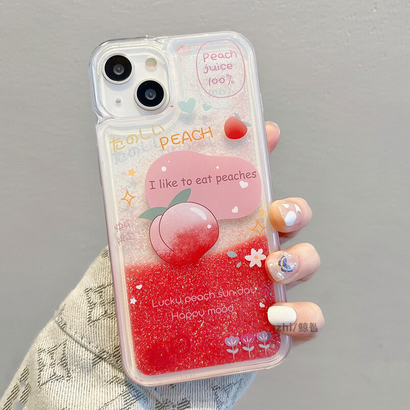 Crashstar cát lỏng Mùa Hè Chanh Đào Nước Trái Cây Mô Hình Ốp điện thoại cho iPhone 16 15 Pro Max 14 Cộng Với 13 12 11 Pro Max Mini XR XS X 6S 8 7 Plus + SE 2020 Thời Trang Ốp điện thoại Mềm Trong Suốt Bìa Shell Hot Bán