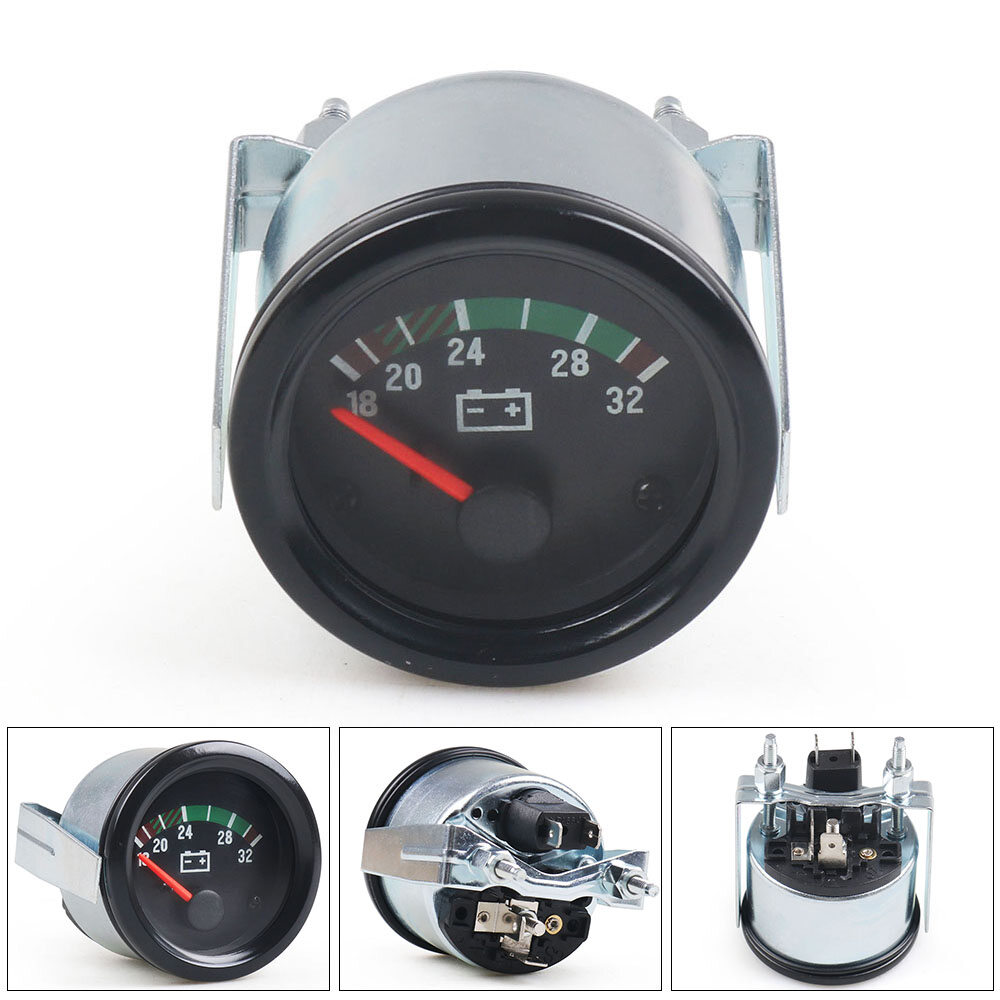 2'' 52mm Car Voltmeter 18-32V Pointer 24V Volt Gauge Voltage Meter Yellow Light Car Meter