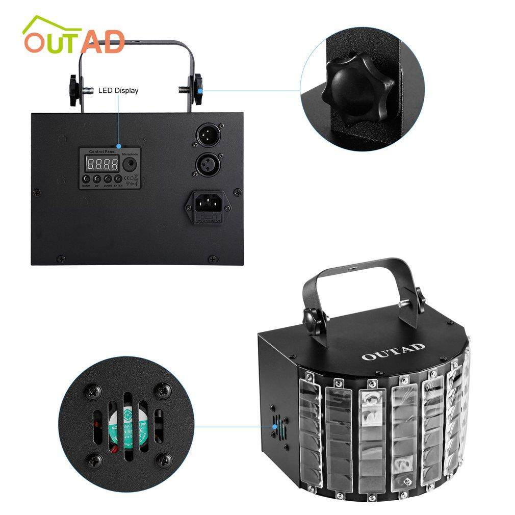 OUTAD DJ Đèn Led Bướm Đèn Sân Khấu Multicolors LED Rộng bằng HỒNG NGOẠI Điều Khiển từ xa cho Đảng Ánh Sáng Sân Khấu Vỏ Kim Loại