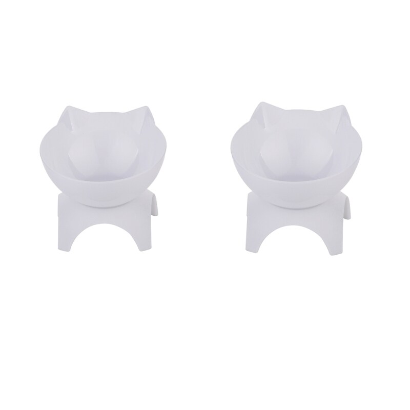 BolehDeals 2 Chiếc Chó Mèo Tròn Đơn Bát Đựng Thức Ăn Nâng Cao Thú Cưng Nâng Cao Dễ Lau Chùi