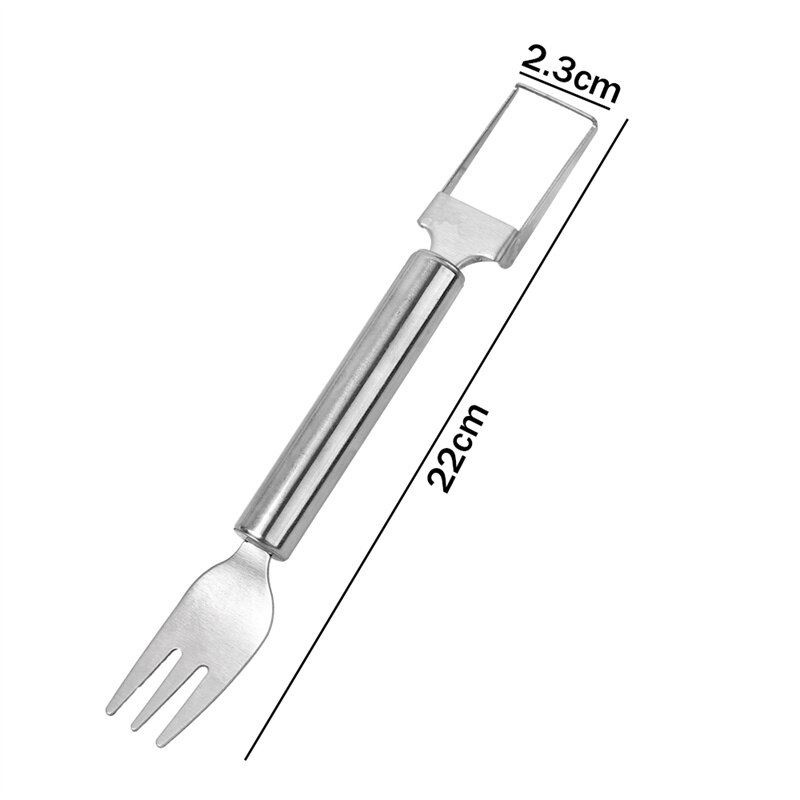2 In 1 Stainless Steel Watermelon Fork Slicer Multipurpose Cutter Knife Kitchen Fruit Shop Cutting Fork