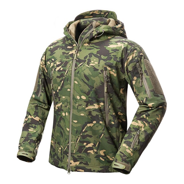 Shark Skin Soft Shell Tactical Military Jacket Men Waterproof Fleece Coat Fishing Climbing Clothes Camouflage Windbreaker Jacket