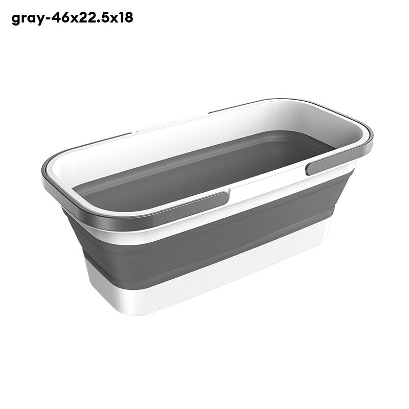 Silicone folding bucket Household mop bucket Flat mop bucket Outdoor portable portable plastic bucket