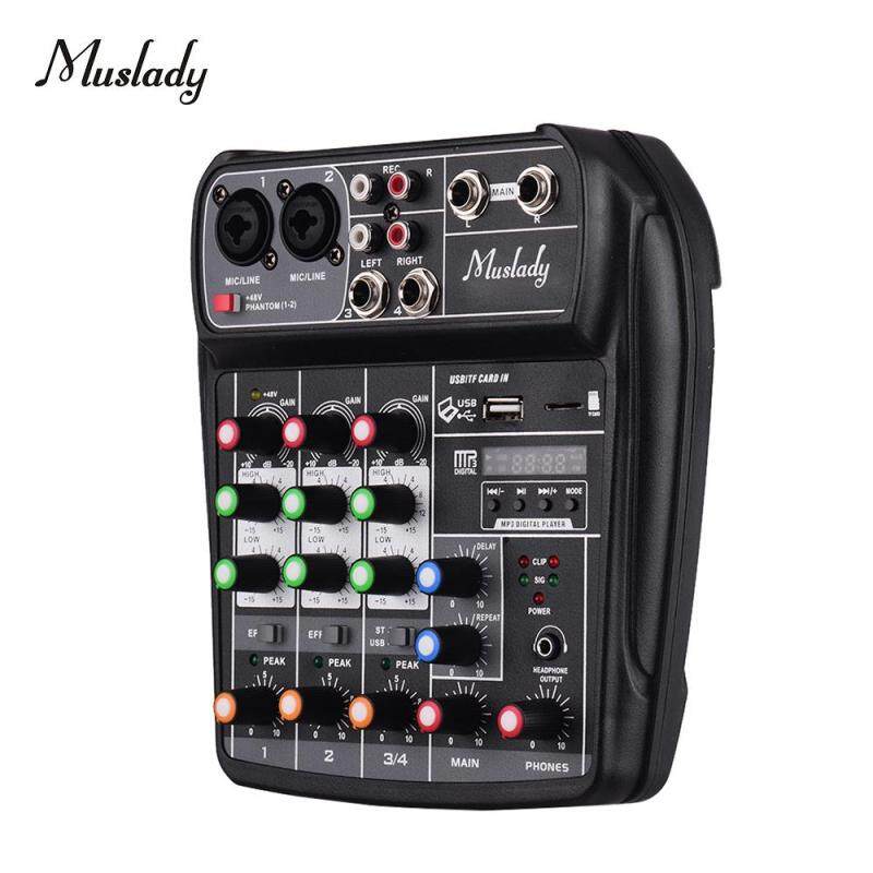 NEW Muslady AI-4 Nhỏ Gọn Âm Thanh Thẻ Bàn Điều Khiển Phối Khí Bộ Trộn Âm Kỹ Thuật Số Cho Ghi Âm Âm Nhạc Phích Cắm Chuẩn Châu Âu Màu Đen