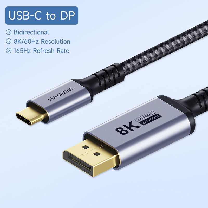 Hagibis USB C to DisplayPort 1.4 Cable Thunderbolt 3/4 to 8K60Hz