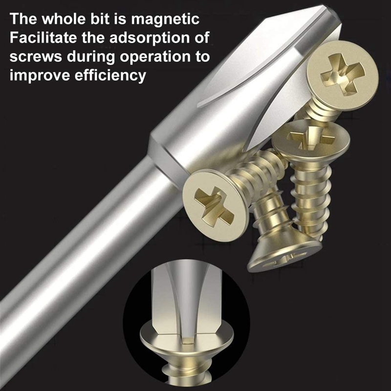 Broppe 8 Pcs Impact Phillips Screwdriver Bit Set High Torque Cross Screwdriver Bit S2 with Magnetic Screwdriver Bits
