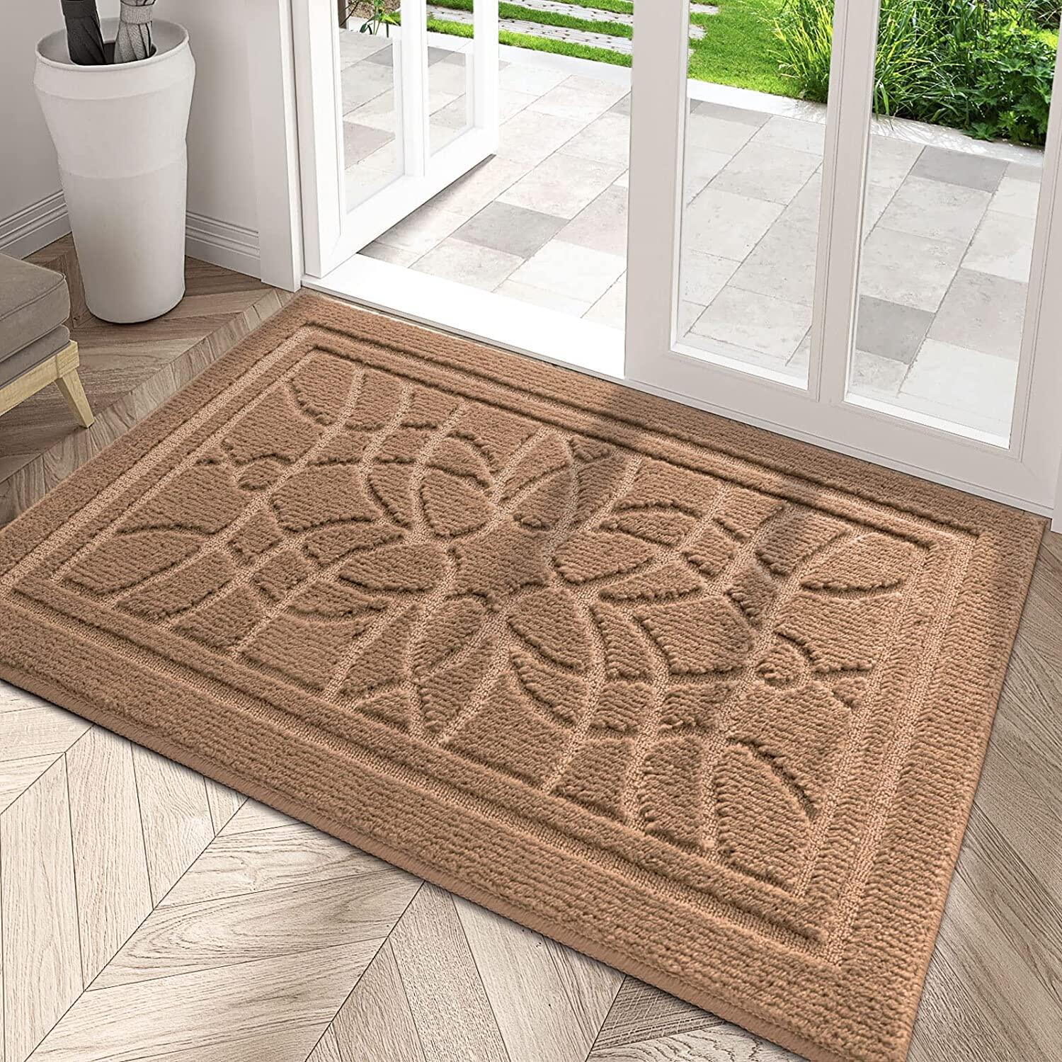 Door Mat for Home Entrance Non-Slip Welcome Mat Absorbent Floor Mat Low-Profile Washable Doormat for Entryway Garage Patio Rug | Carpet