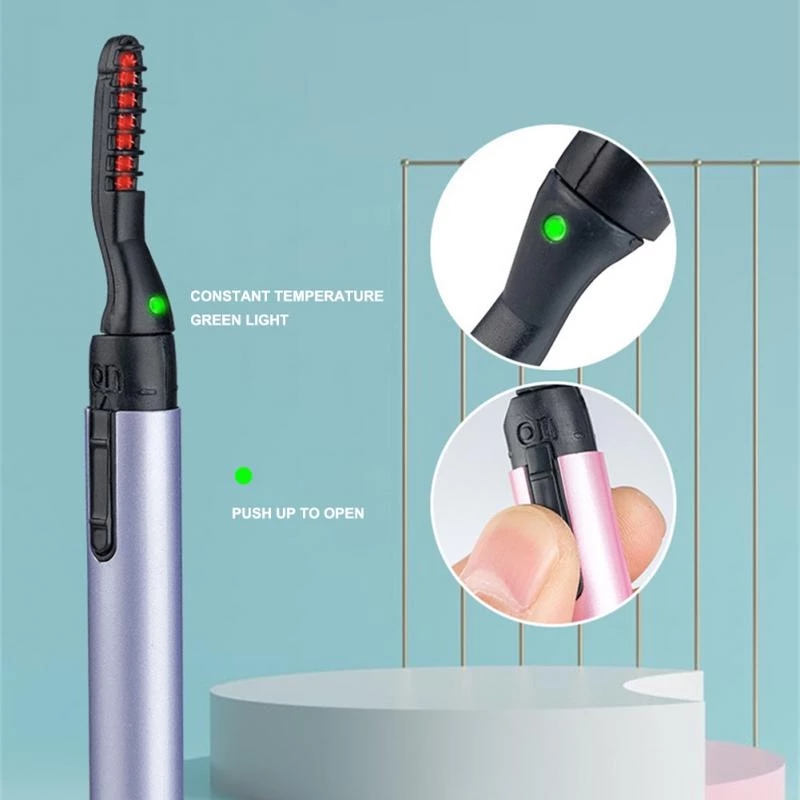 [Charming women] Electric Heated Eyelash Curler Pen Style Portable Long Lasting Makeup Tool