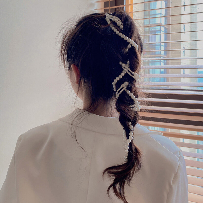 Kẹp Tóc Hình Bướm Và Phụ Kiện Tóc Bện Ngọc Trai