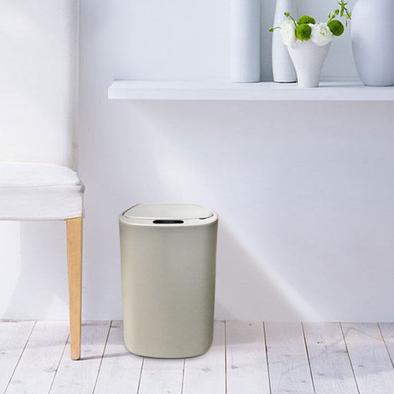 KAIMEIDI induction garbage bucket automatic lid garbage bucket stainless steel large capacity household bedroom bathroom Kitchen reaction sensitive automatic open close cap open slow