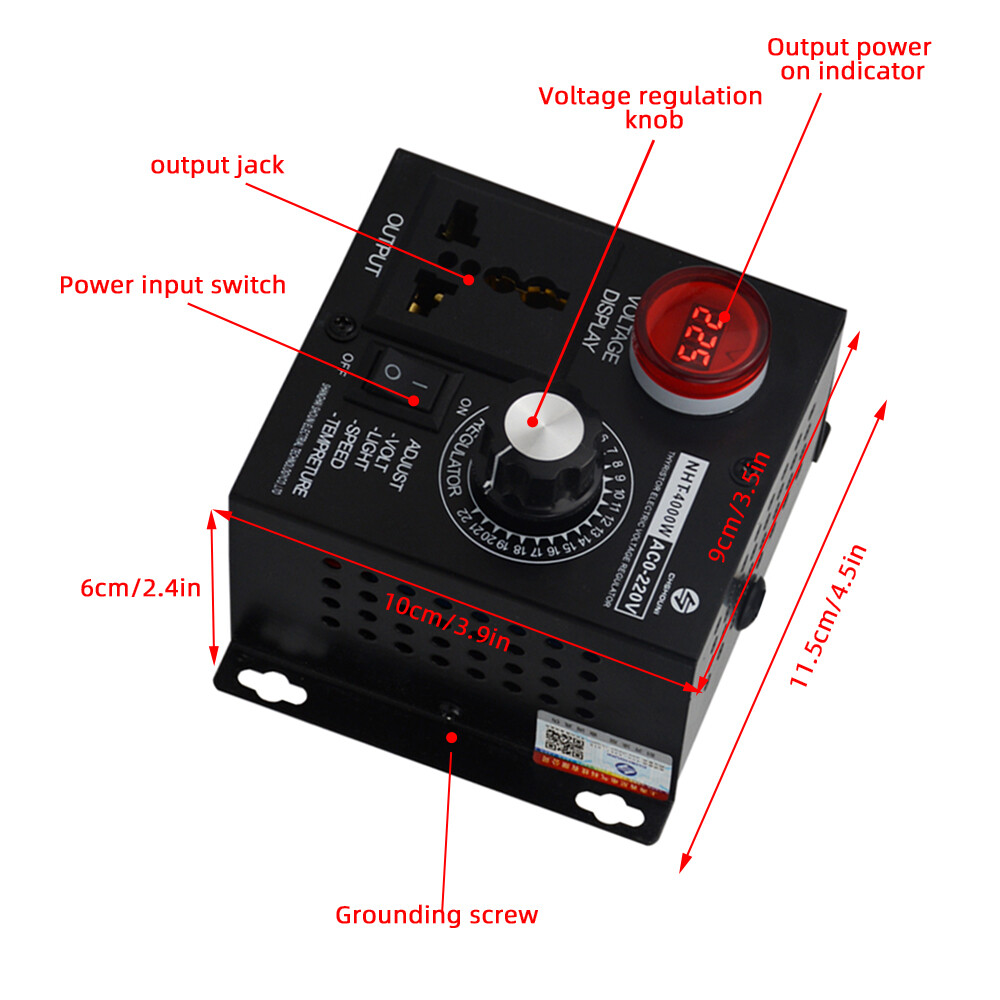 【Ready Stock】Original Aideepen AC110-220V 4000W Portable Voltage Regulator Temperature Speed Compact Variable Voltage Controller