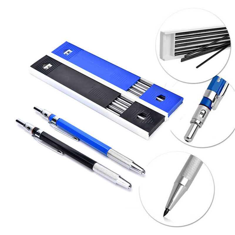 1 Bộ 2 Mm Kẹp Lõi Chì 2B Tự Động Vẽ Cơ Học Bút Chì Phác Thảo 12 Dẫn Nạp