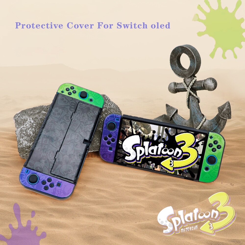 Vỏ Bảo Vệ Đế Sạc Vỏ Hộp Đựng Thẻ Trò Chơi Túi Đựng Splatoon 3 Cho Nintendo Switch & Switch Phụ Kiện Máy Chơi Game Oled