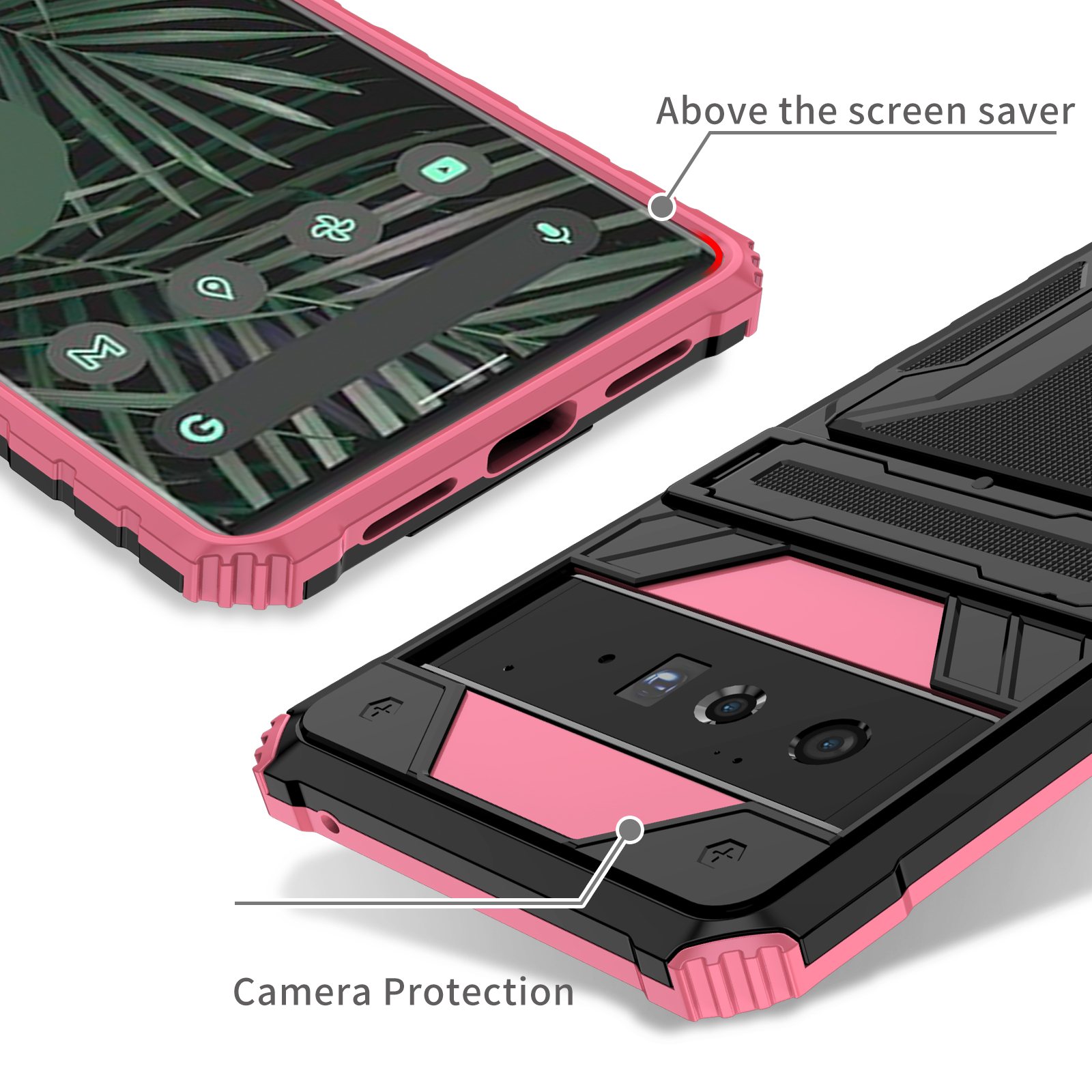 For Google Pixel 6 Pro Pixel 8 Pro Case Cover Rugged Shockproof Protective Card Slots Holder Hybrid Magnetic Kickstand Phone Case Cover