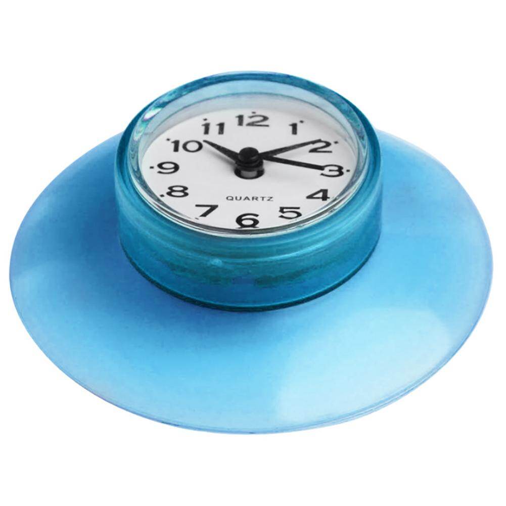 Terylin Waterproof Bathroom Kitchen Round Suction Cup Refrigerator Wall Clock Decoration