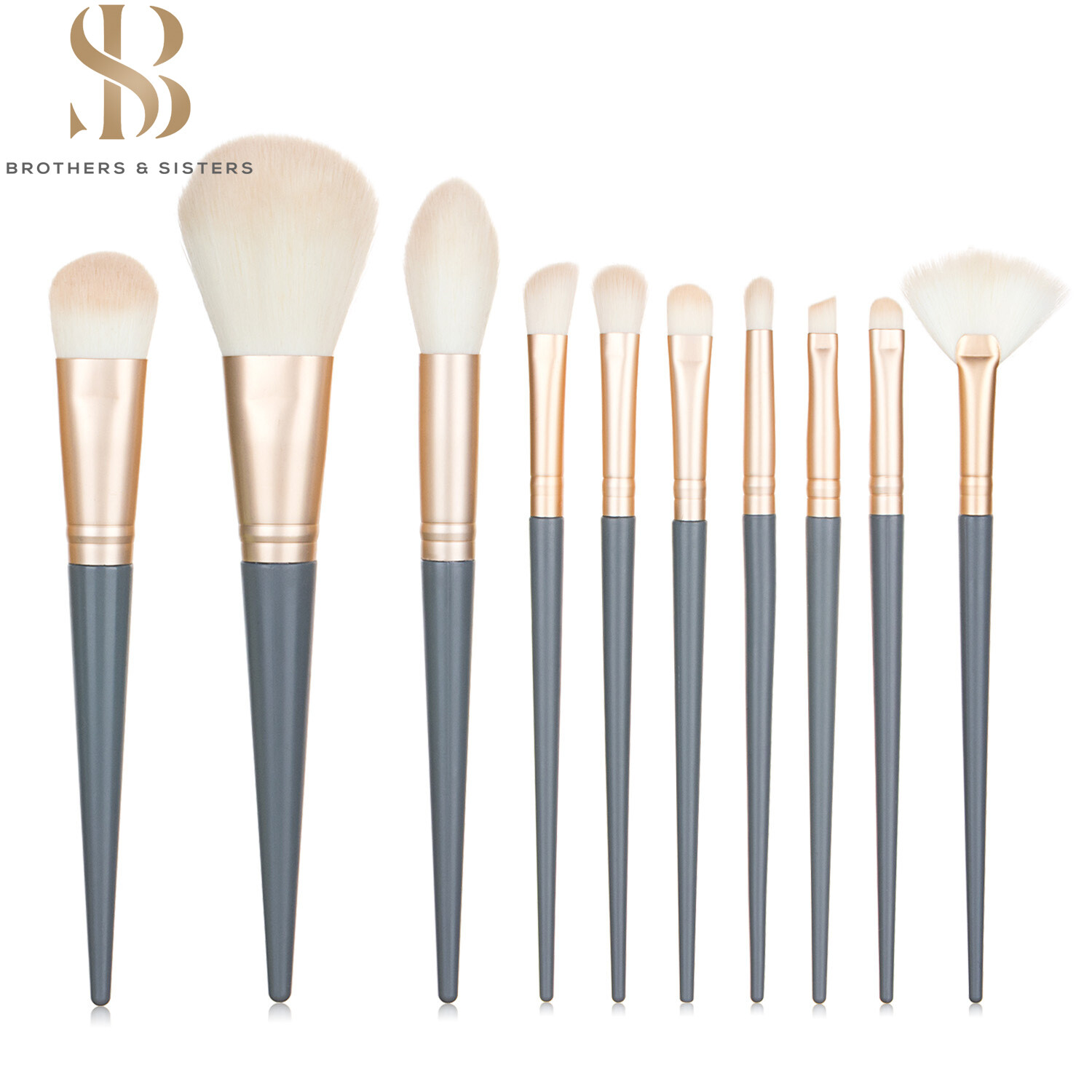 SUAKE 10 Pcs Heart of the Ice Brushes Ice Blue Handle Soft Brush Professional Gift Set Make up Cosmetics Tools Applicable for Eyeshadow Foundation Concealer Eyebrow Lip