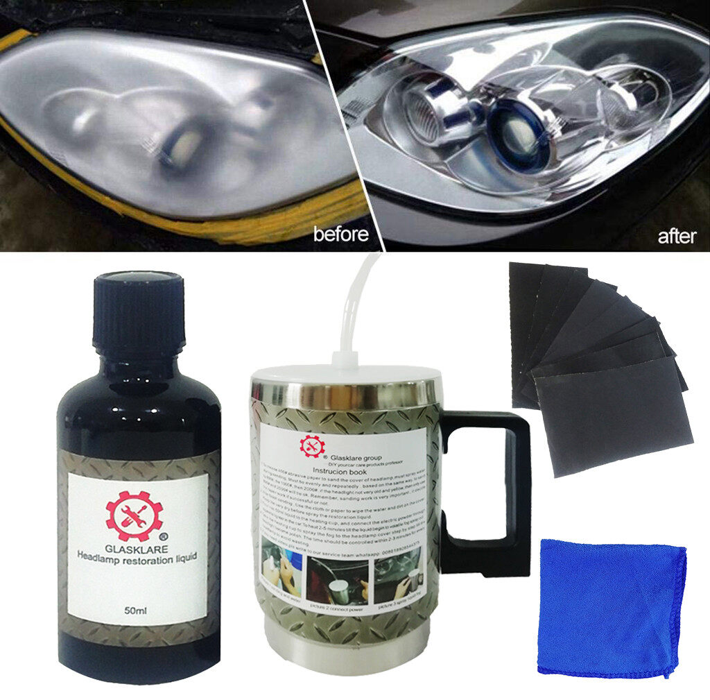 Qshop ชุดซ่อมไฟหน้ารถ Agent Lamp Scratch oxidation polishing KIT 100ml