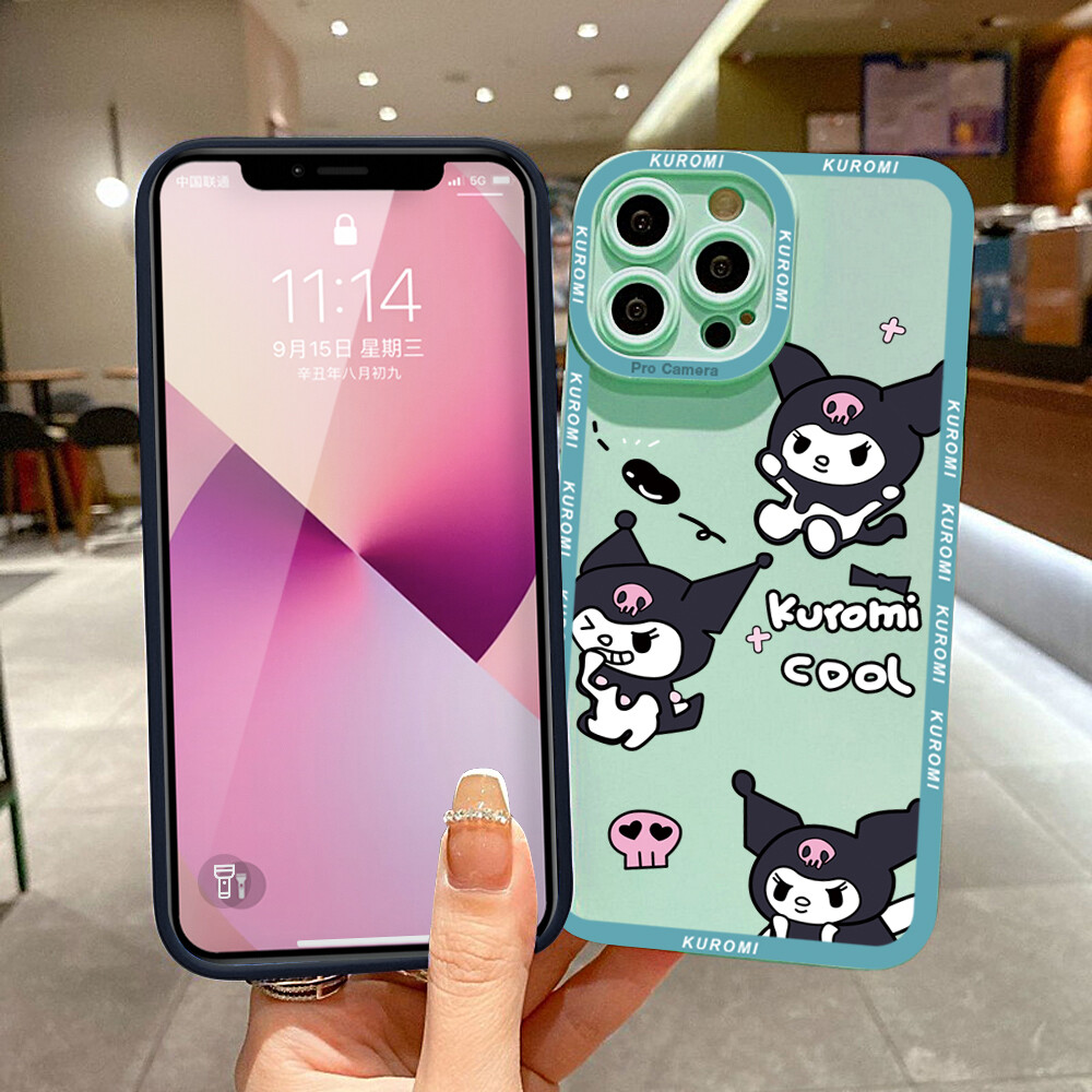 Jizetin Phone Case Casing For Redmi Note 11 Note 11 Pro Note 11 Pro 5G Note 11S Note 10 Note 10 5G Note 10 Pro Note 10S Case Girl Lovely Cartoon Kuromi Phone Case Soft Rubber Cellphone Casing New Full Cover Camera Protection Shockproof Case
