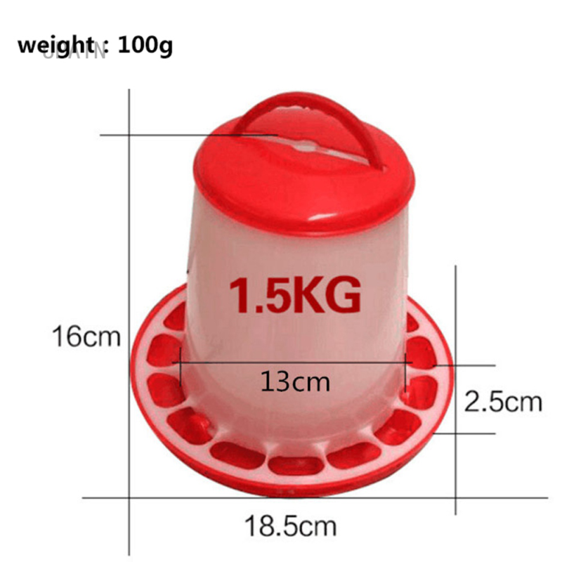 Dụng Cụ Cho Gà Ăn Gia Cầm Gà Hen Con Chim Cun Cút Thực Phẩm Nước Nhựa 1.5L HOT