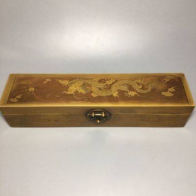 Antique Collection Antique Brass Box Jewelry Box Rectangle Copper Box Decoration Gift Copper Lock