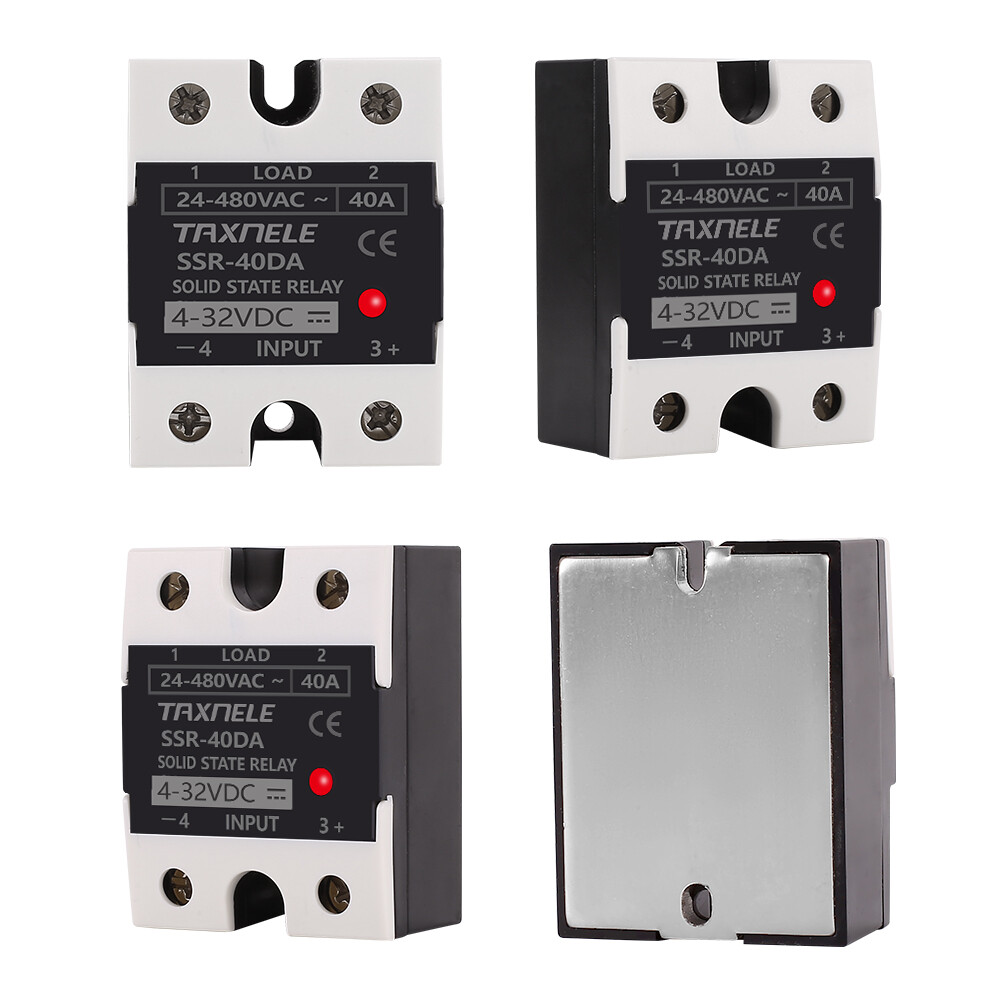 Rơ Le Trạng Thái Rắn SSR 40DA SSR 25DA 10DA Rơ Le Trạng Thái Rắn Đầu Vào DC Đến AC 4-32VDC 24-480VAC Công Nghiệp SSR Đơn Màu Đen