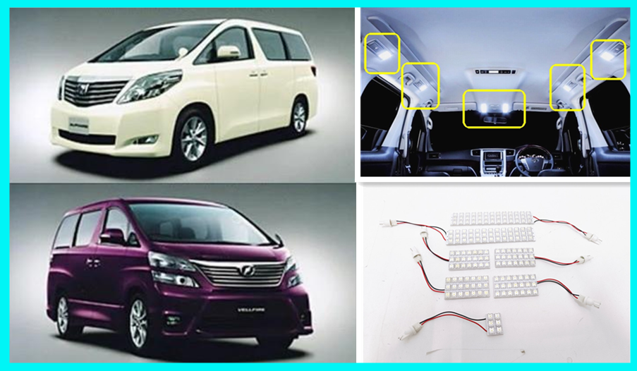 LED Interior Reading Light Kit For Toyota Alphard Vellfire 20 Series 2008-2014 – 17 Bulbs 6000K 2 thumbnail image