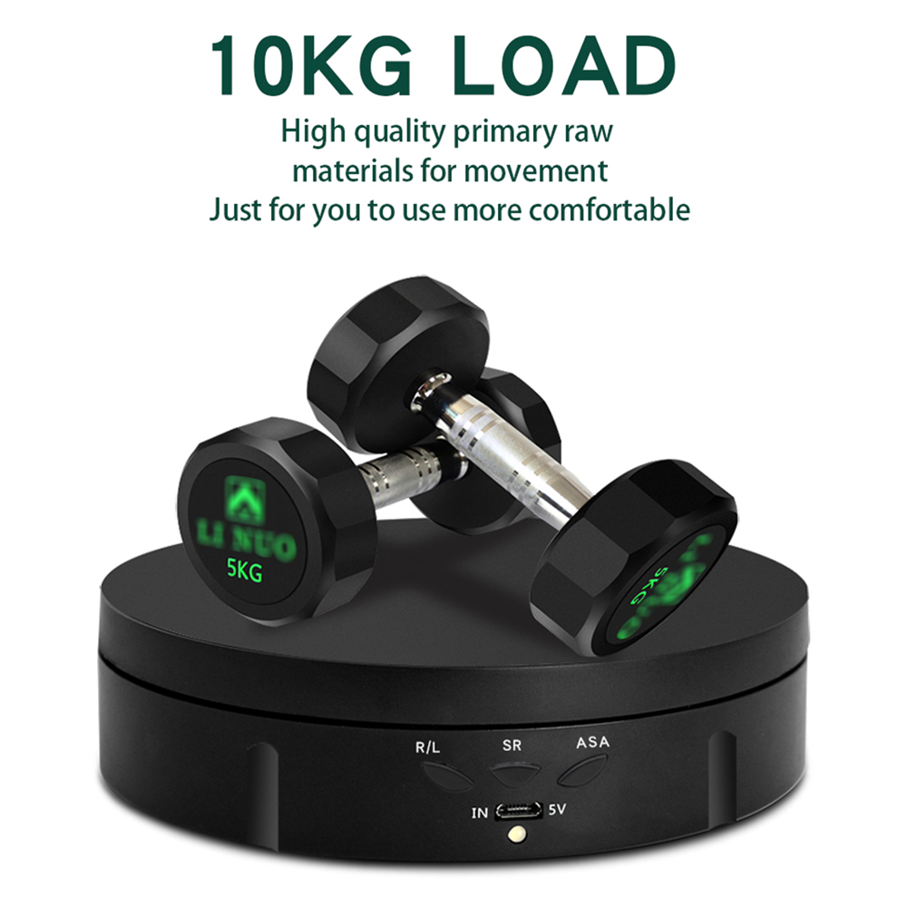 Bàn Xoay Điện 360 °, Đế Hiển Thị Xoay Sạc USB 3 Tốc Độ Có Thể Điều Chỉnh Đồng Hồ Trang Sức Trưng Bày Chụp Ảnh Sưu Tầm