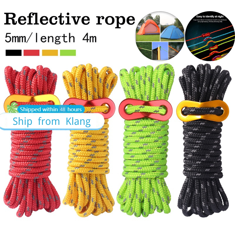 Camping Rope Tent Rope 4 Meter 5mm Thick Paracord Polyester