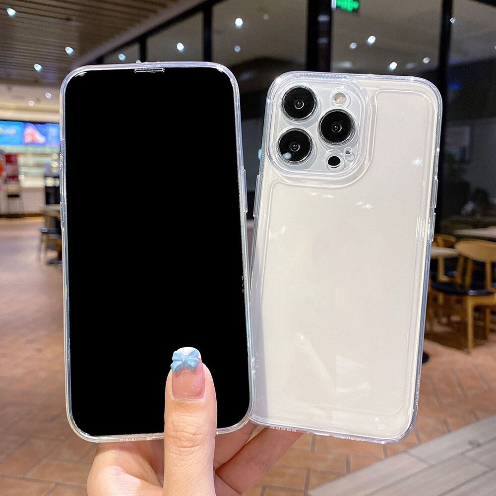 Clear soft silicone tpu space phone case for iphone 15 pro max 14 13 12 11 pro xs max mini x xr 6 7 8 15 plus se shockproof protective cover
