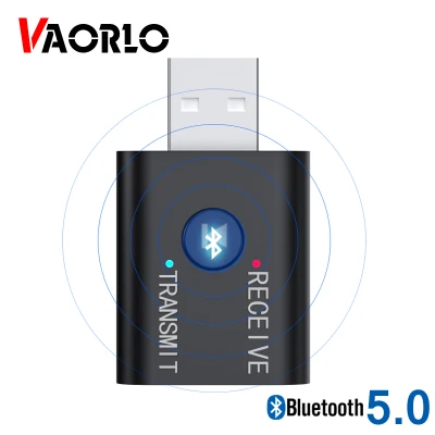 VAORLO 3-IN-1 Bluetooth 5.0 Audio Receiver Transmitter Mini 3.5mm Jack AUX USB Stereo Music Wireless Adapter for T V Car PC Bluetooth Headphone Speaker BT