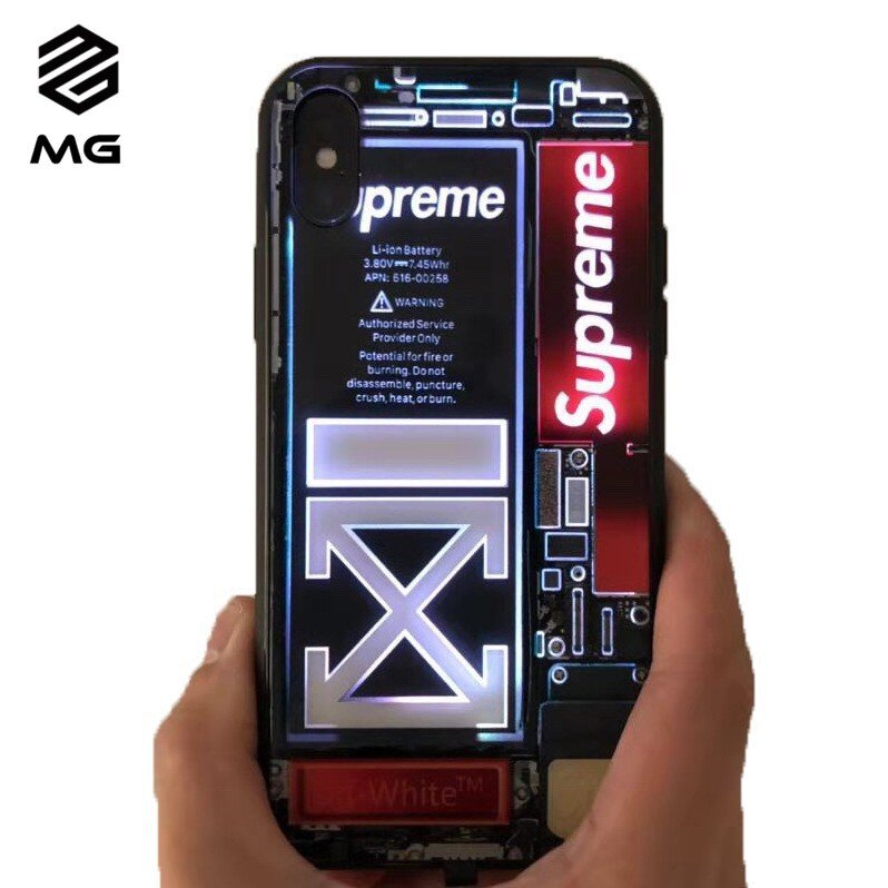 Glass Case Supreme Xs Max Case Call Light LED Case For IPhone 14
