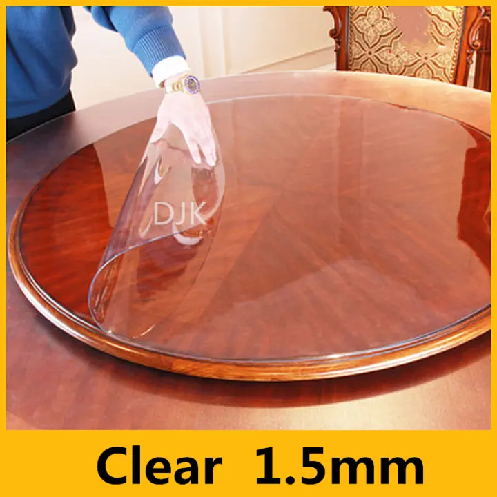 1 5 Mm Clear Round Round Tablecloth Pvc Kitchen Crystal Clear Table Protector For Dining Room Table Plastic Protective Pad Vinyl Tablecloth Cover Lazada Ph