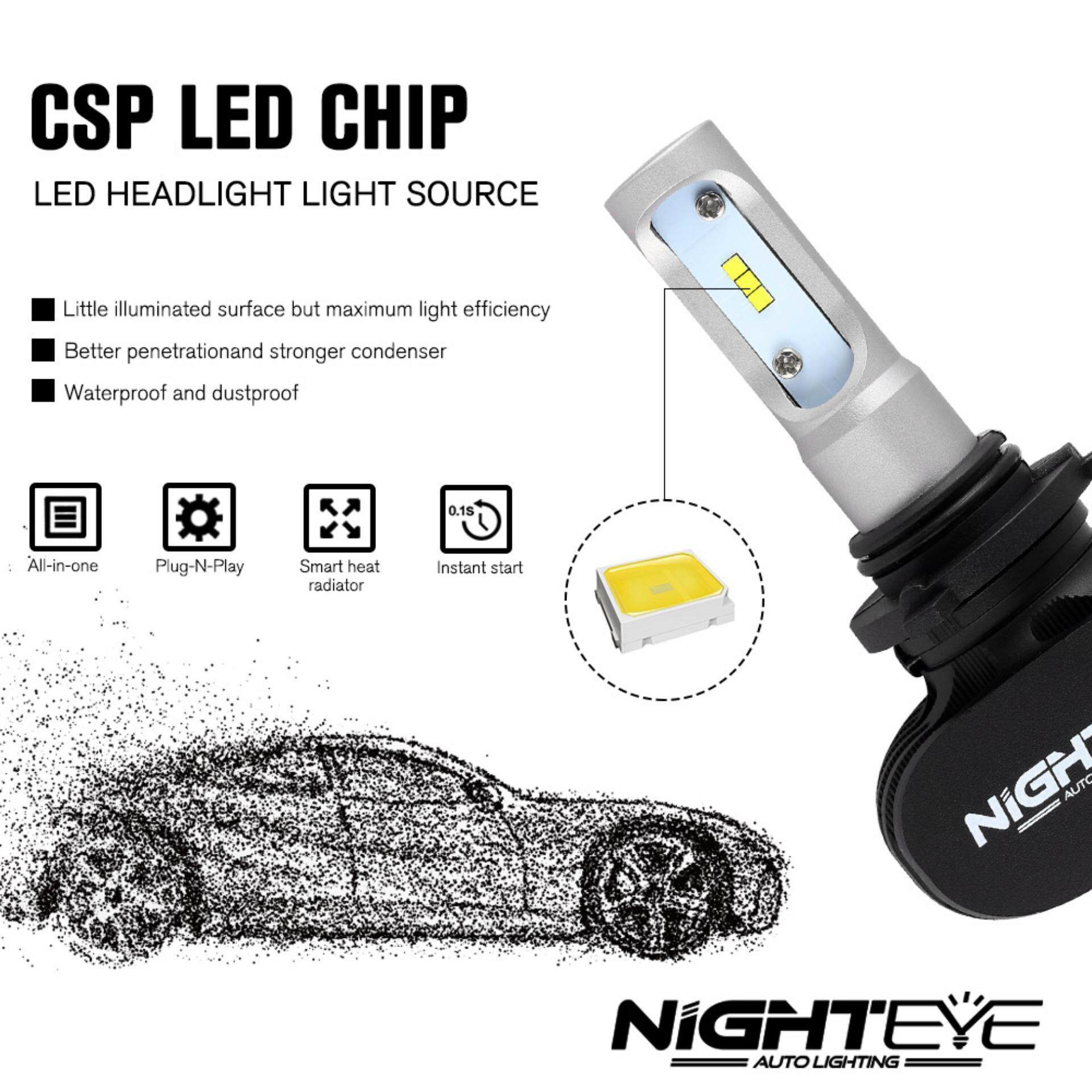 Nighteye 9006/HB4 8000LM 50 W 6500 K Xe Đèn Pha LED Trắng Đèn Sương Mù 9006 HB4 Sương Mù Sáng