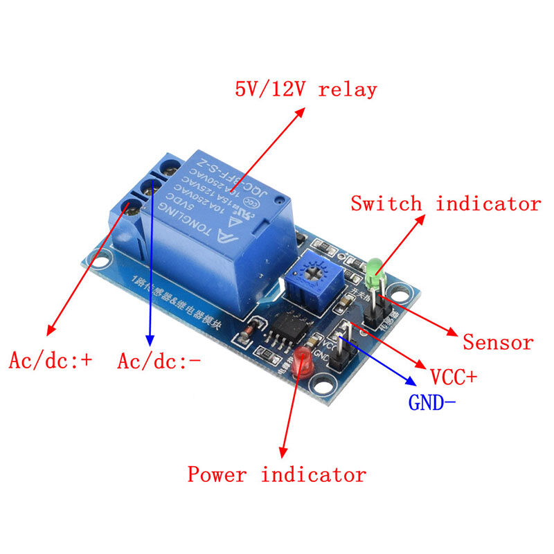 Mô-đun cảm biến phát hiện mưa điều khiển rơ le DC 12V cho bộ robot Arduino-INTL