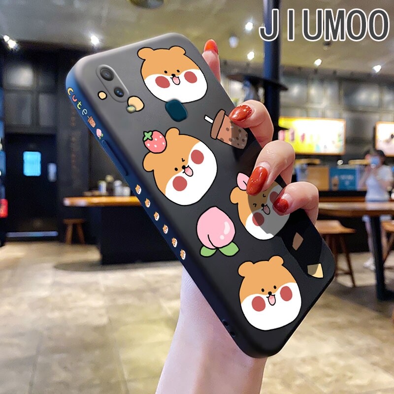 JIUMOO Case For vivo y11 2019 Case With Cartoon Cute Lovely Girls New Design Phone Case Side Edge Square Pattern Cases Silicone Shockproof Casing Full Back Cover Camera Protect Soft Case