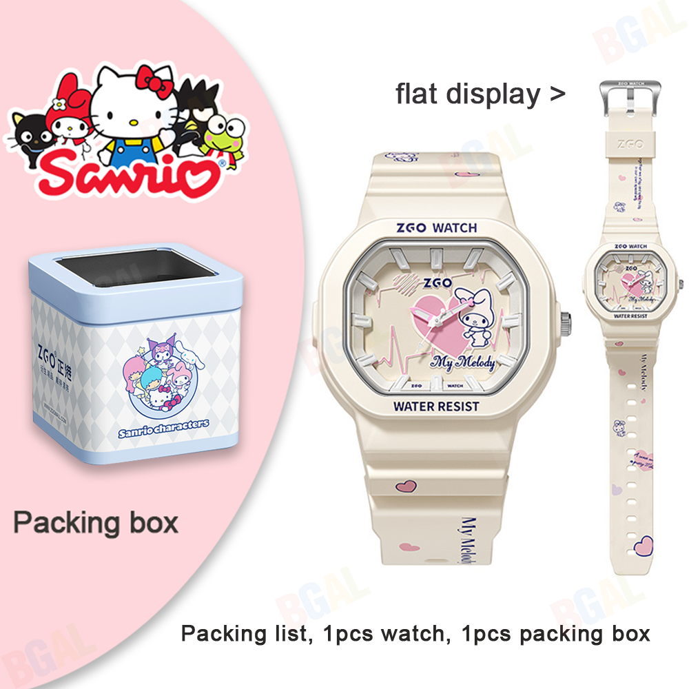 100% Authentic Sanrio Watch for Kids Girls Melody Waterproof Watches Quartz Watch Cute Children Wristwatch Clear Luminous Scratch Resistant Birthday Gift for Kids Watch 356