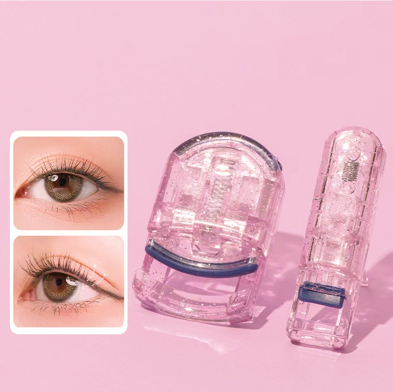 Portable Mini Eyelash Curler Glitter Pink Wide Angle Partial Beginner Eyelash Beauty Makeup Accessories