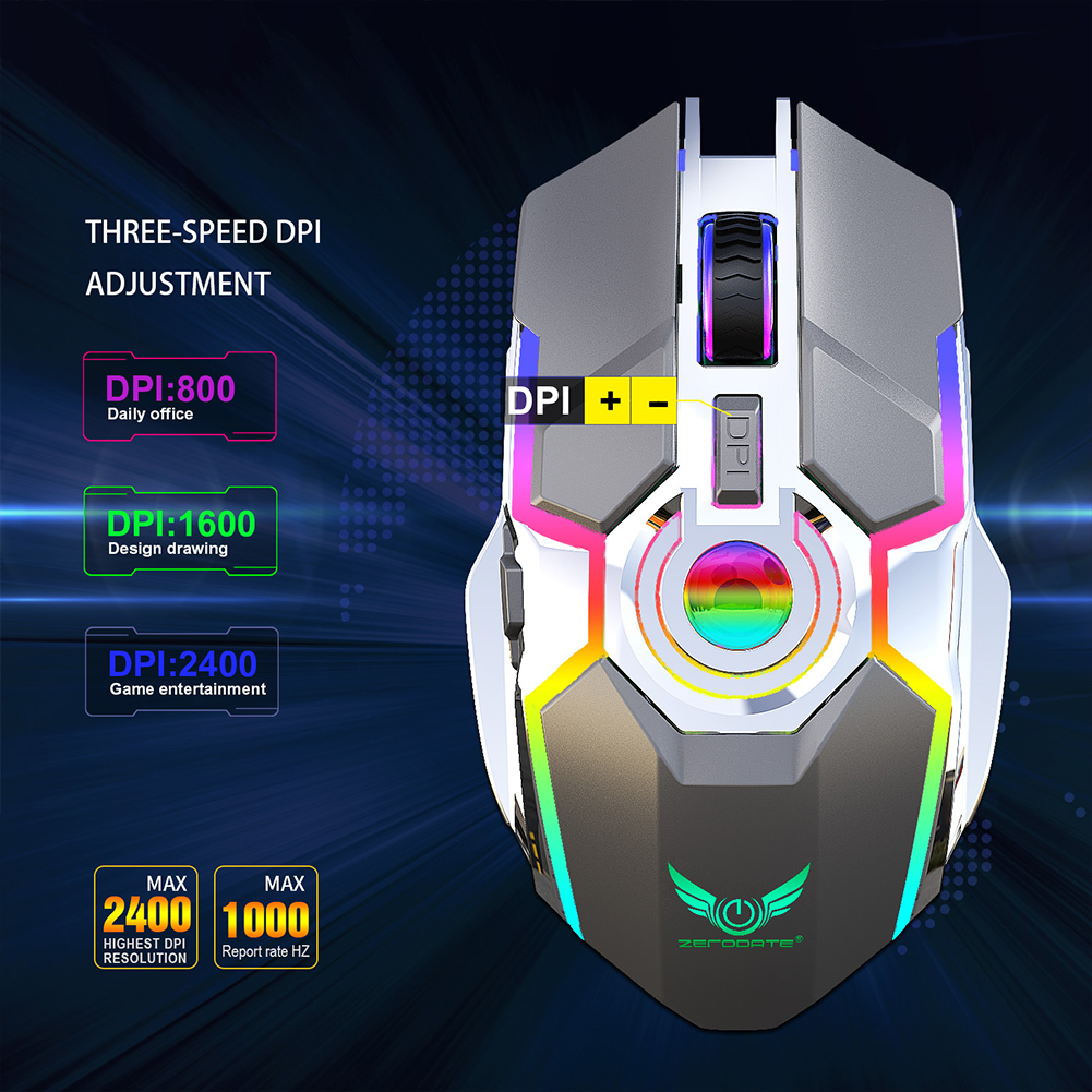 Parrot Computer Mouse Blue Parrot T30ไร้สายชาร์จได้ USB เมาส์คอมพิวเตอร์เมาส์การเล่นเกมที่ ...