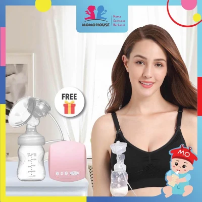 Single Electric Breast Pump with Bottle Feeding - Pam Susu Dgn Feeding Bottle