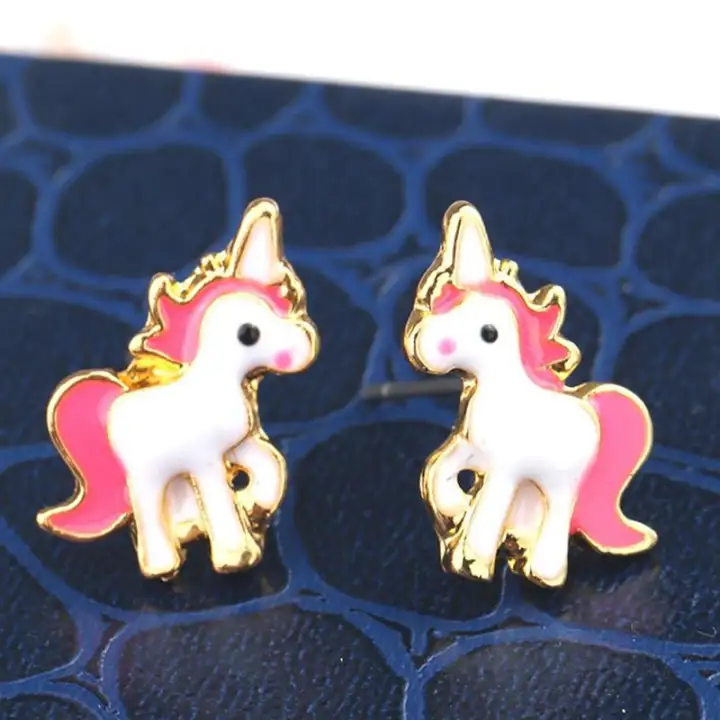 Jsh Lucu Kartun Hewan Gadis Merah Muda Kalung Unicorn Dan
