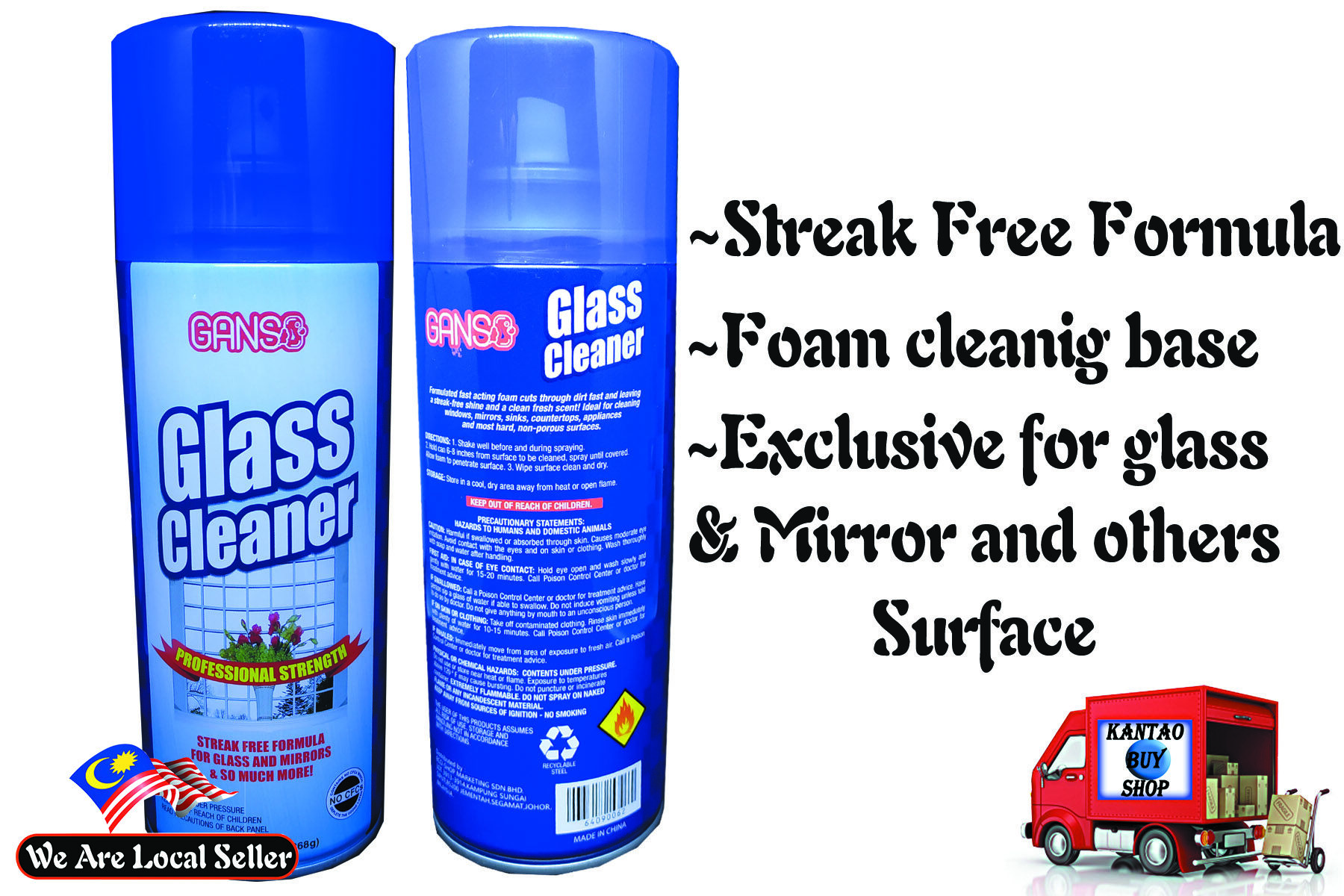 Professional Multi Purpose Glass Cleaner Foaming Spray 13OZ. Lazada