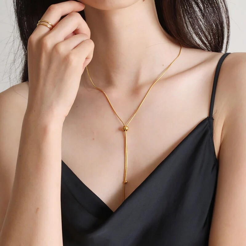 Yuki's 2020 New Adjustable Retro Long Section Clavicle Chain Snake Bone Chain Necklace For Women Girls Party Jewelry Gifts
